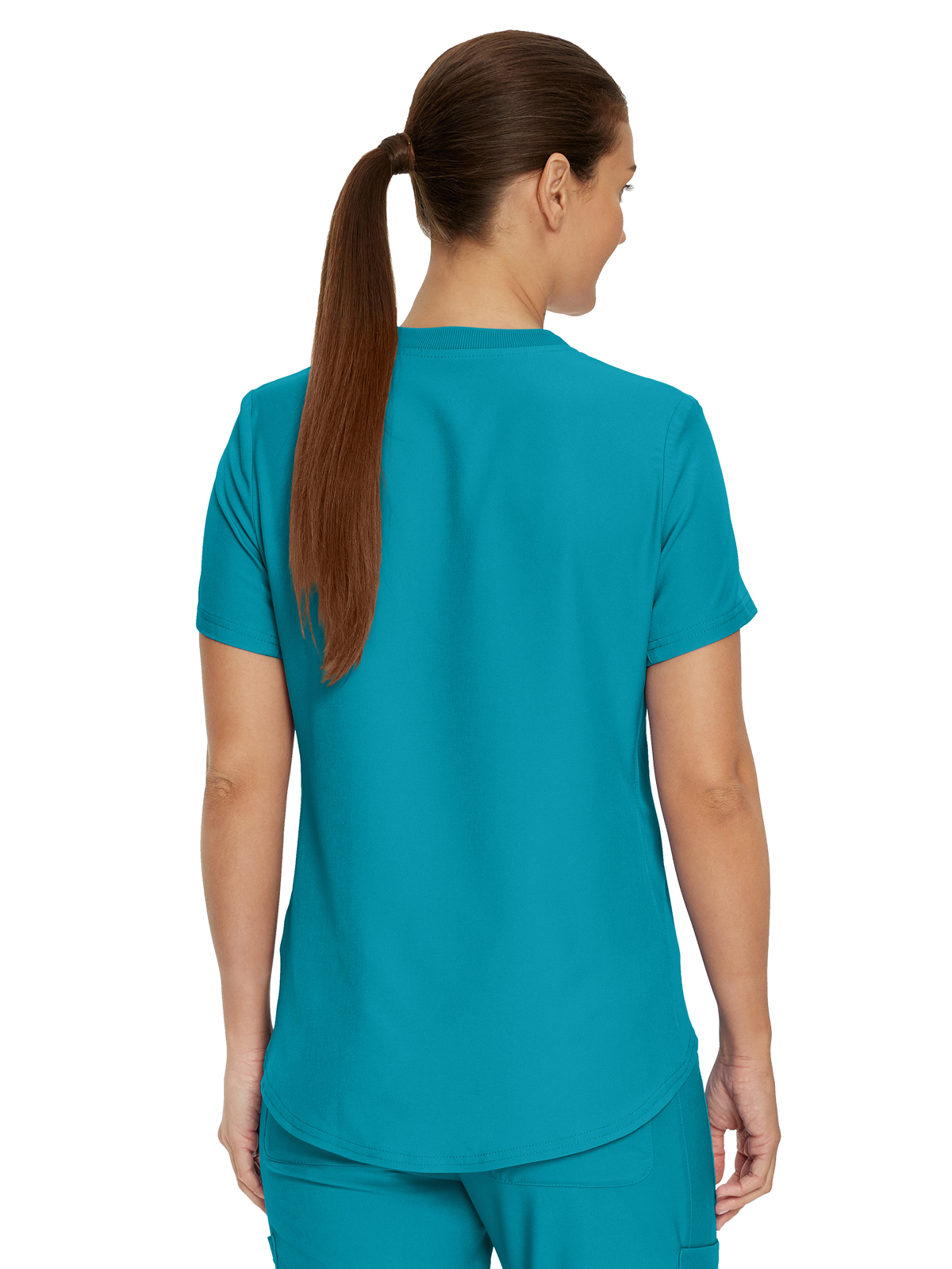 Landau - Forward - Women's Two-Pocket Shirttail Hemline V-Neck Top 55
