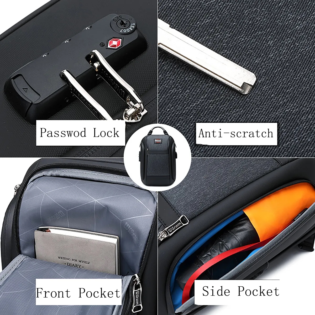 Business Anti Theft Waterproof Travel Shoulder Bag Backpack 5