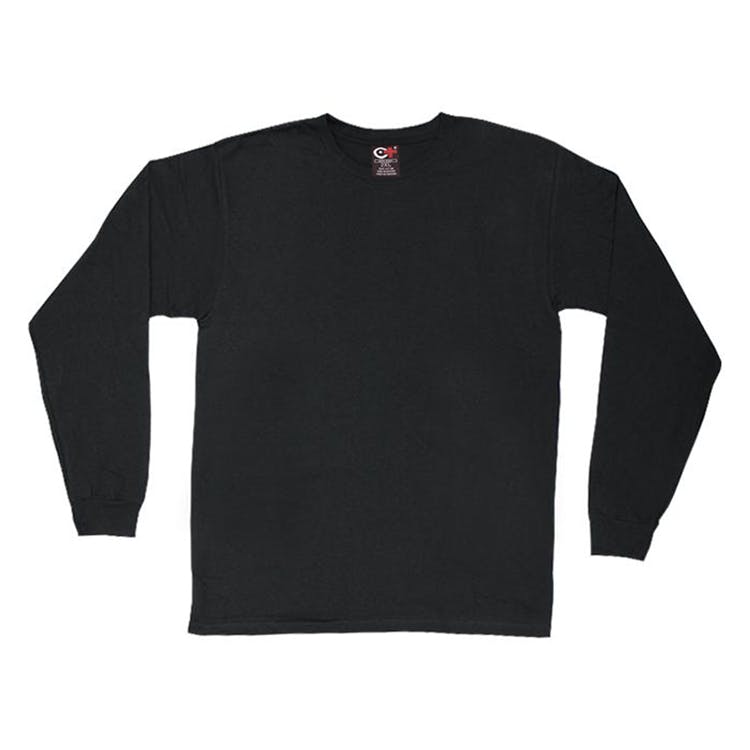 Cotton Plus Long Sleeve T-Shirts Black Large 2