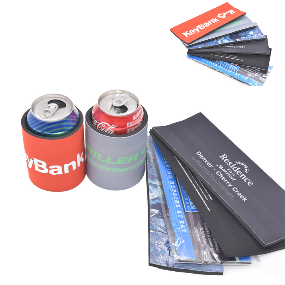 Neoprene Beverage Slap Wrap Can Coooler, custom koozie with logo imprint 2