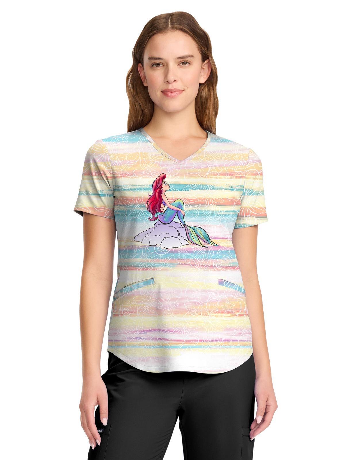 Cherokee - Tooniforms - Women's V-Neck Print Top