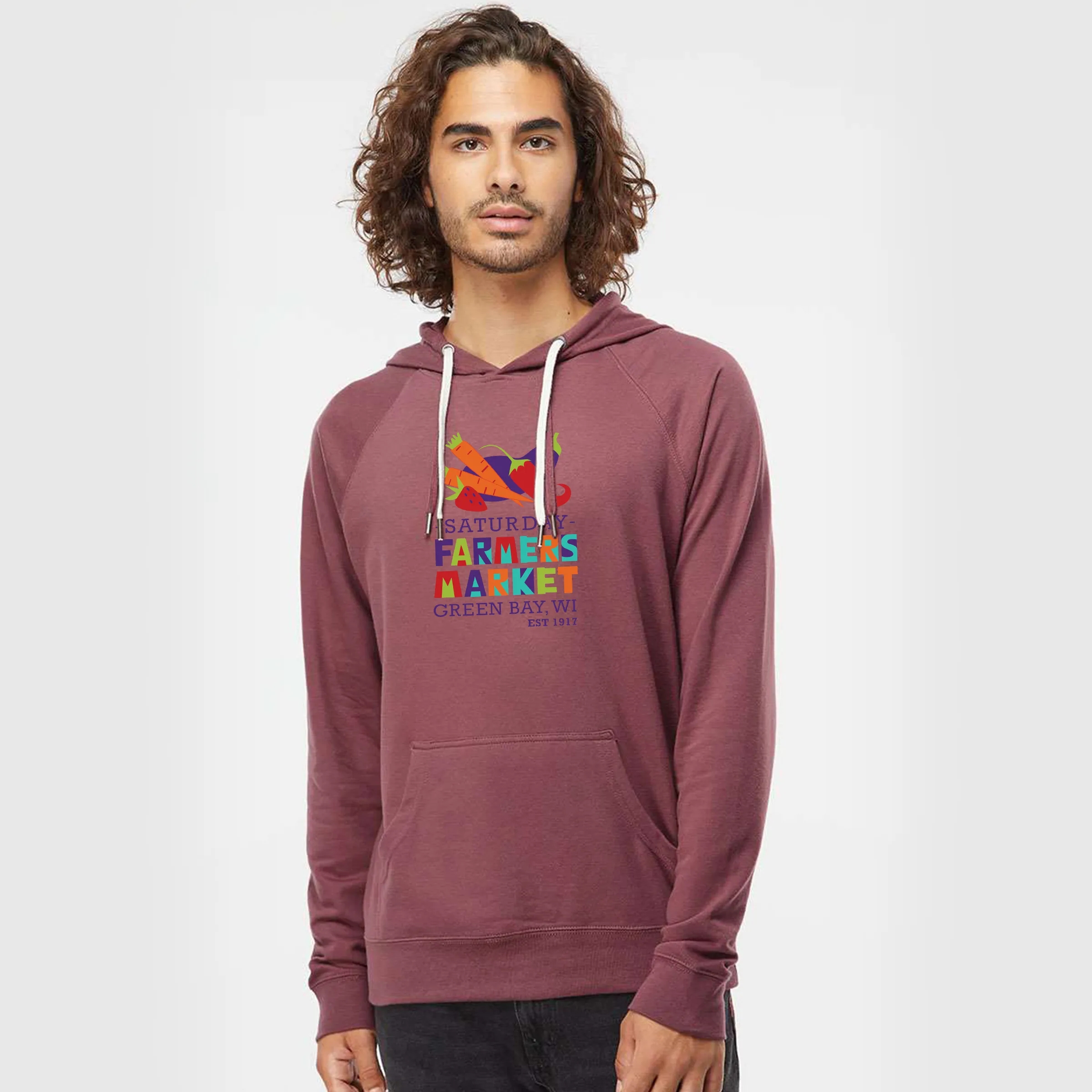 Unisex Lightweight Loopback Terry Hooded Pullover 15