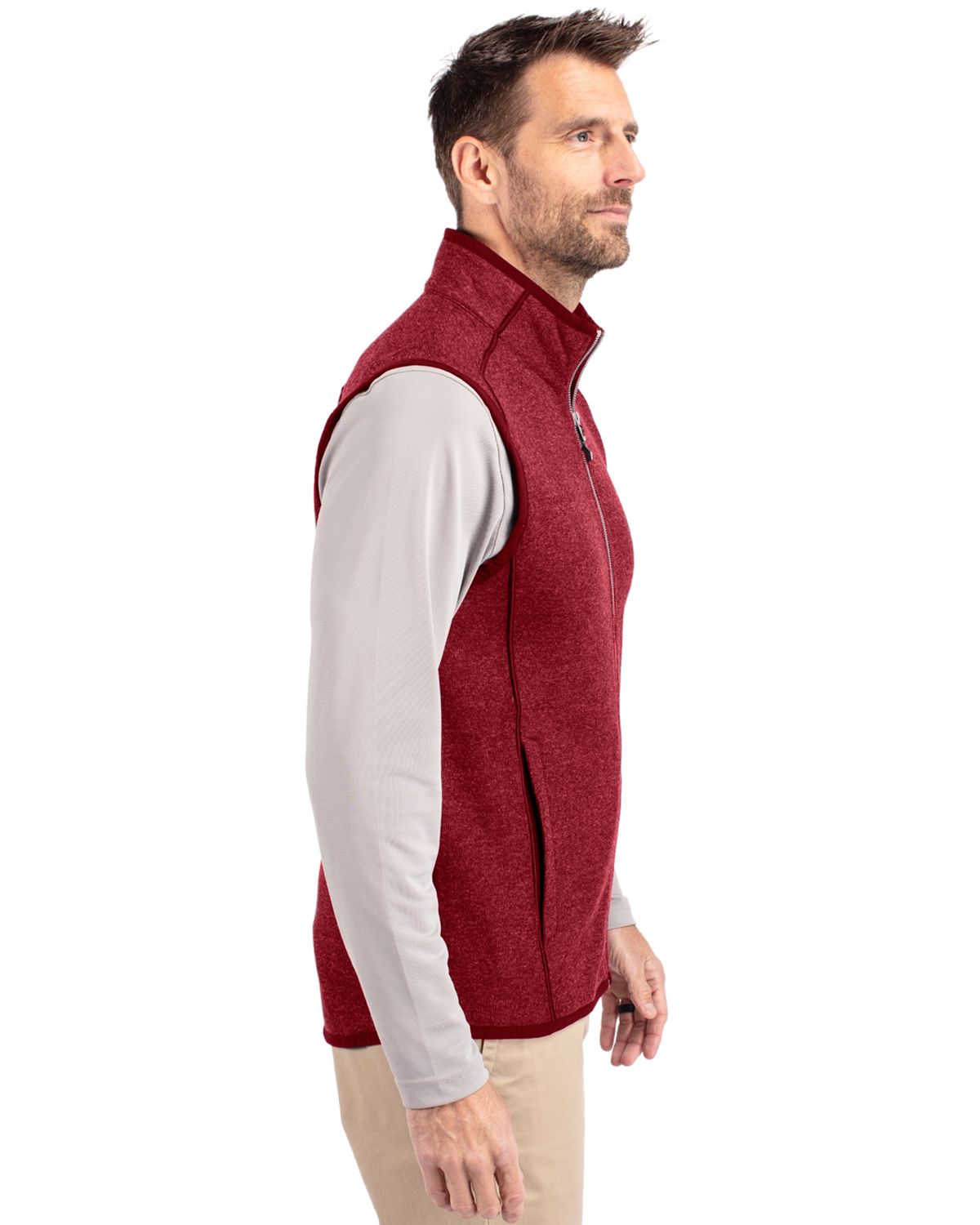 Cutter & Buck Mainsail Sweater-Knit Mens Full Zip Vest 18