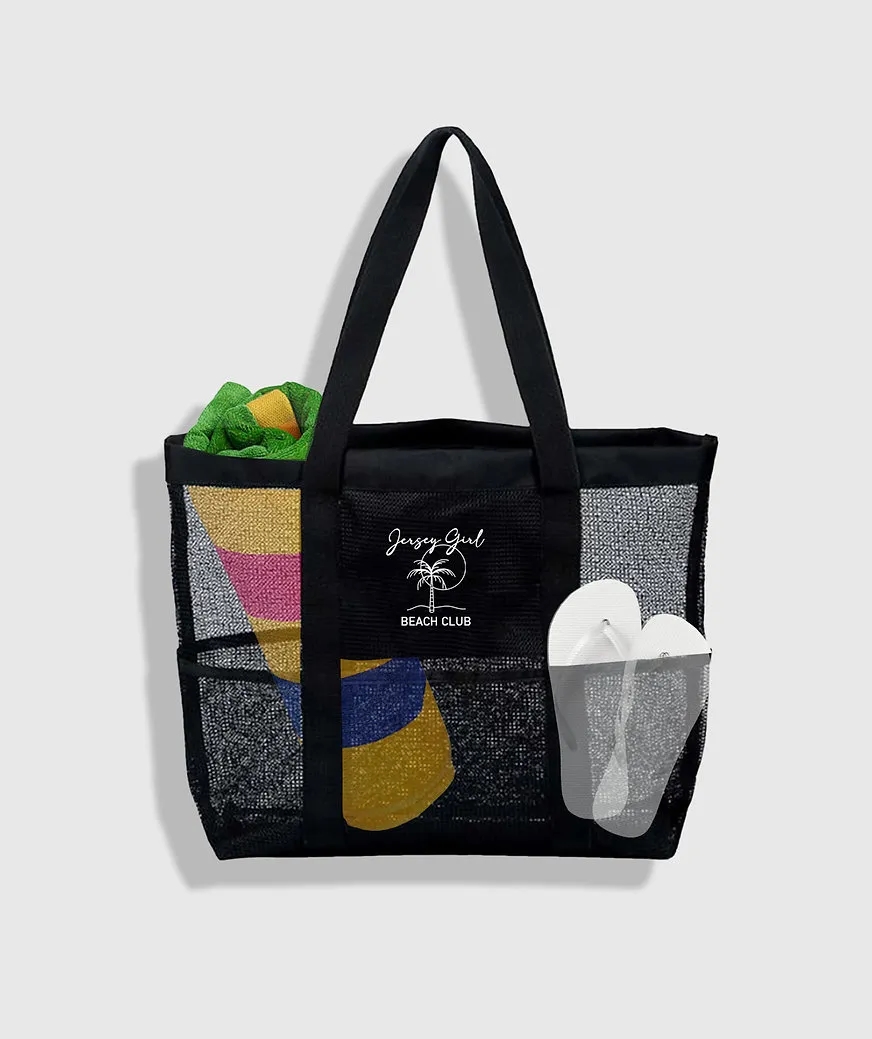 Deluxe Mesh Beach Bag, custom tote bag with logo imprint 2