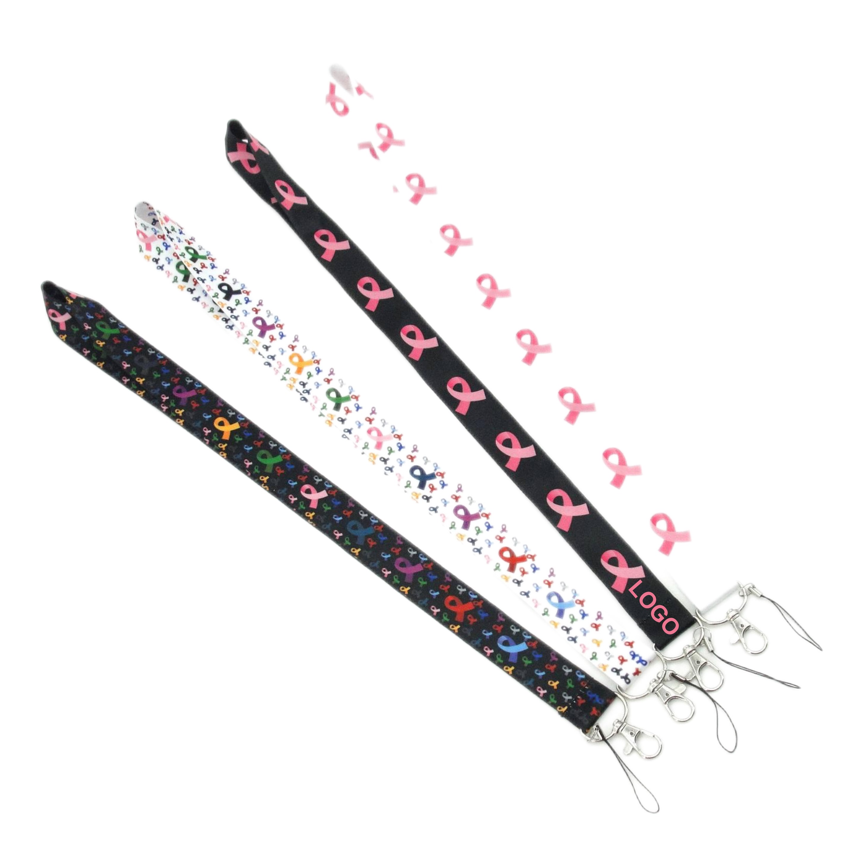 Pink Ribbon Lanyard (direct import) 1