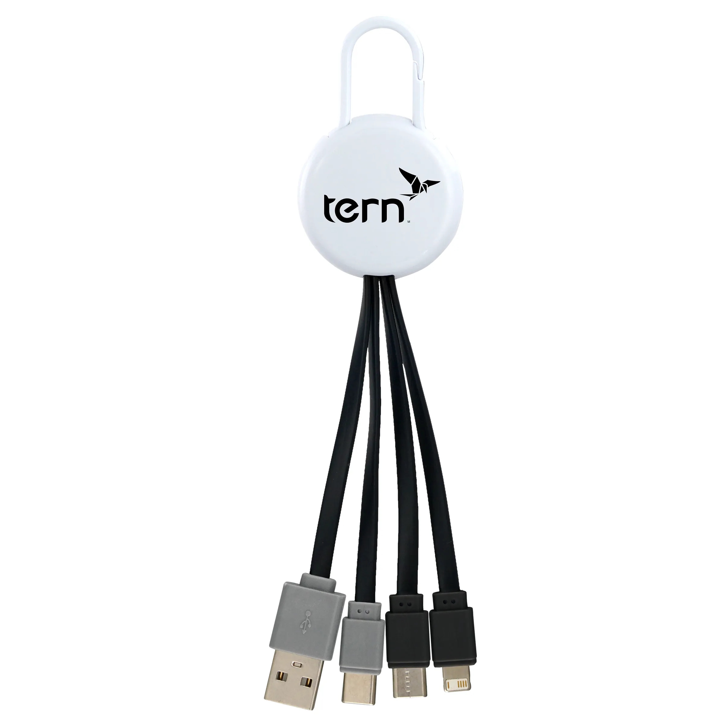 WHITE COLORFUL CLIP DUAL INPUT 3 IN 1 CHARGING CABLE 5