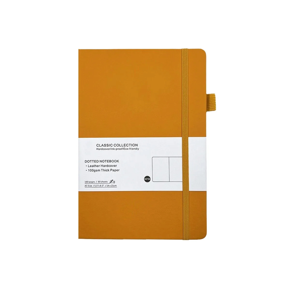 A5 Leather Cover Dotted Notebook 4