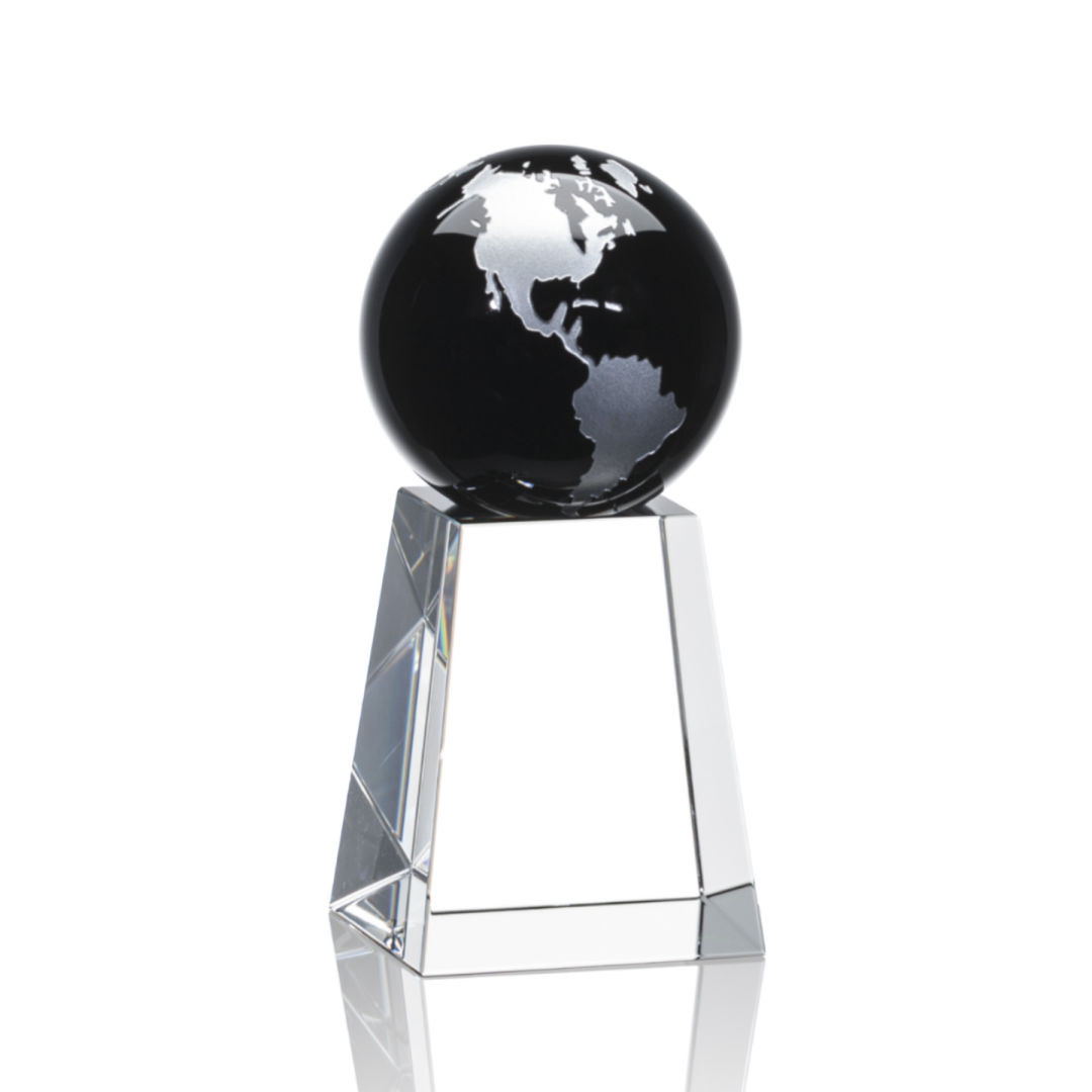 Heathcote Globe Award - Black/Silver, custom award with logo imprint 6