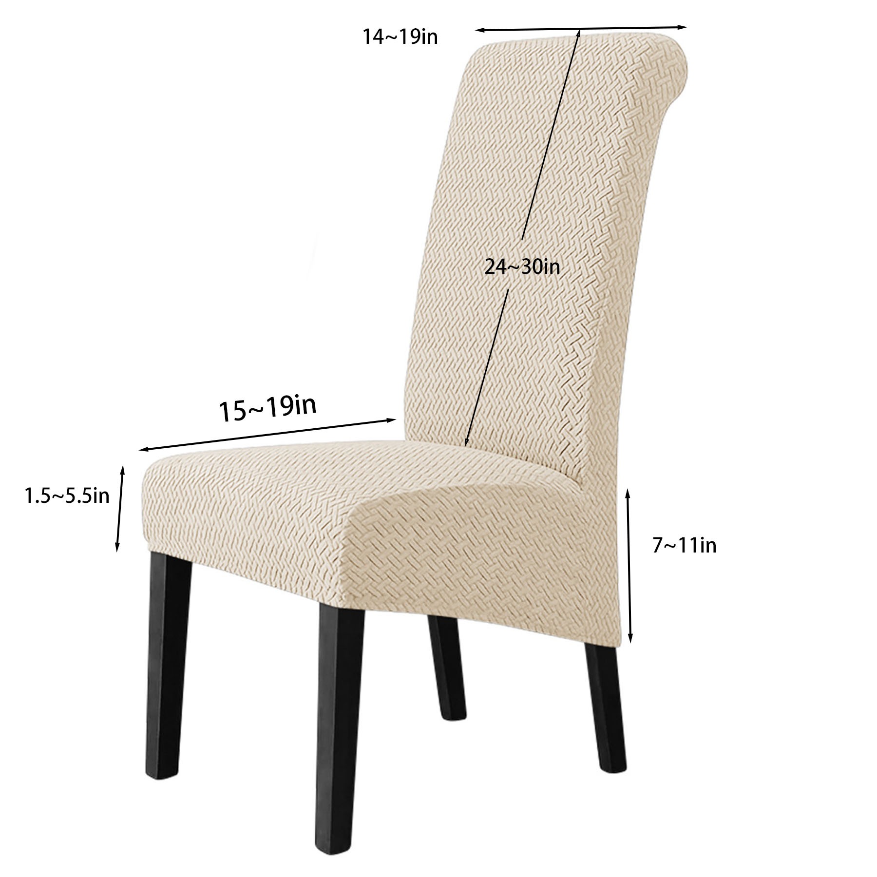 Striped Lattice Elastic Chair Cover 4