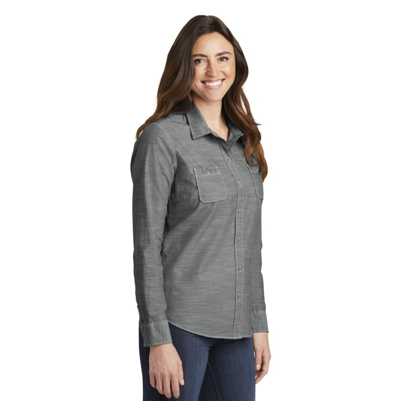 Port Authority Ladies Slub Chambray Shirt. 8