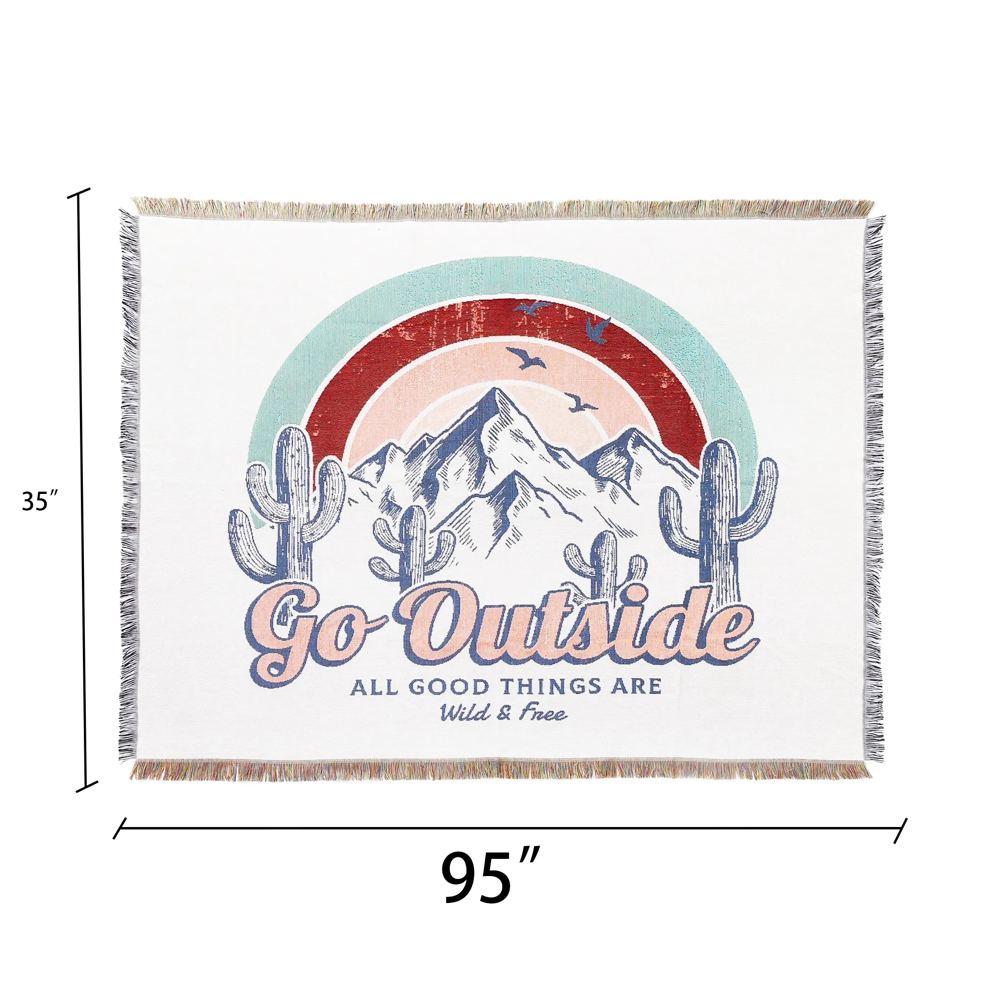 Custom 95"x35" Full Color Classic Bohemian Camping Blanket S 2