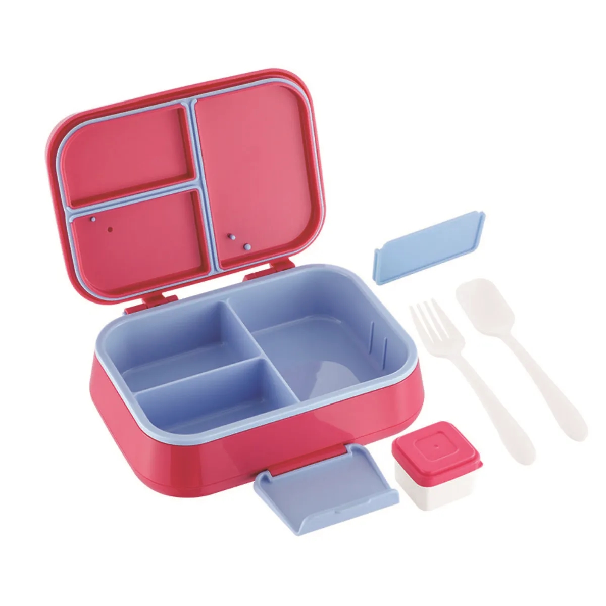 Reusable layered Compartment Food Lunch Box with cutlery 6