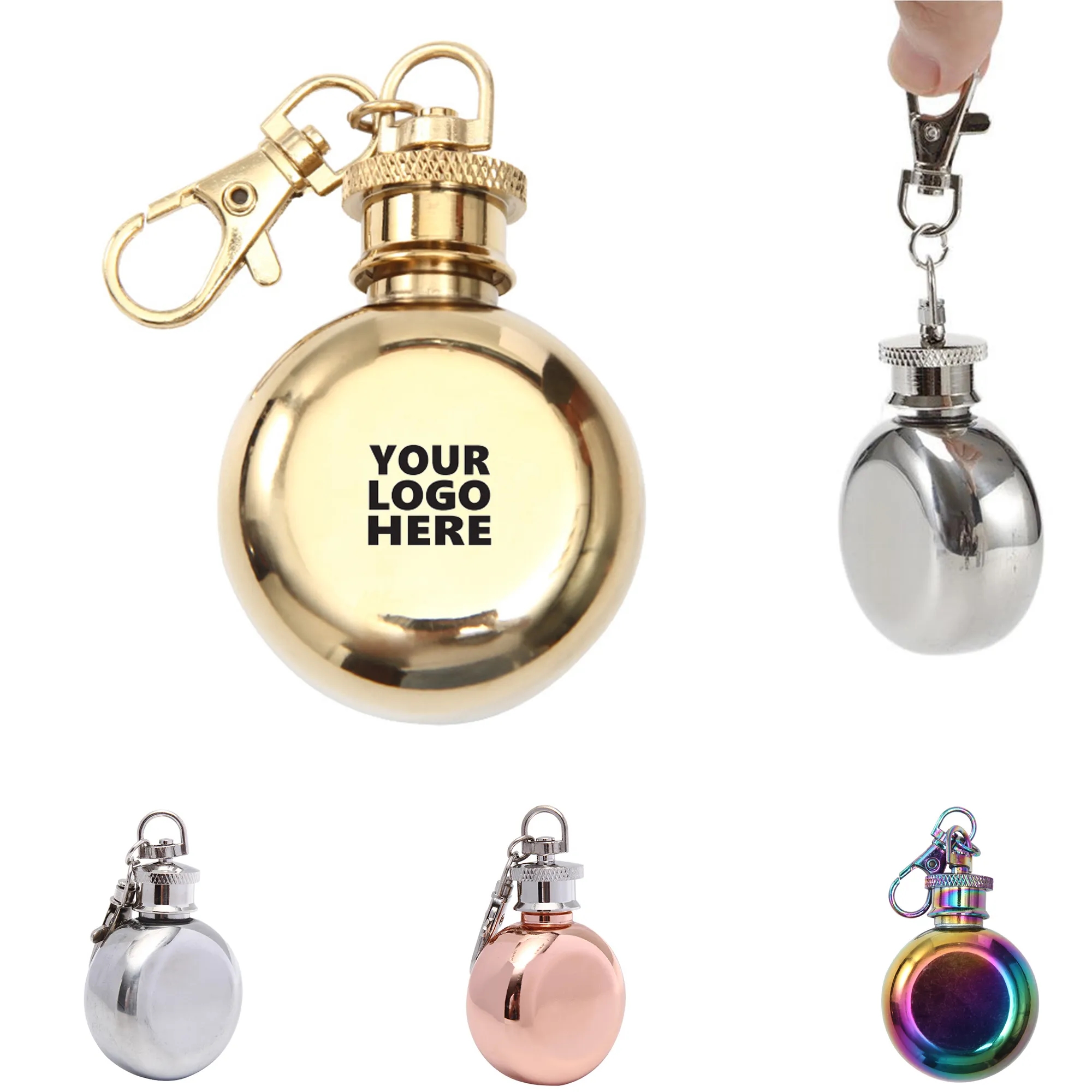 MOQ20 1Oz Portable Multi-Colored Round Flask