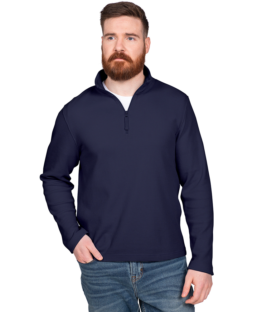 Men's Lightweight Waffle Quarter Zip Pullover 16