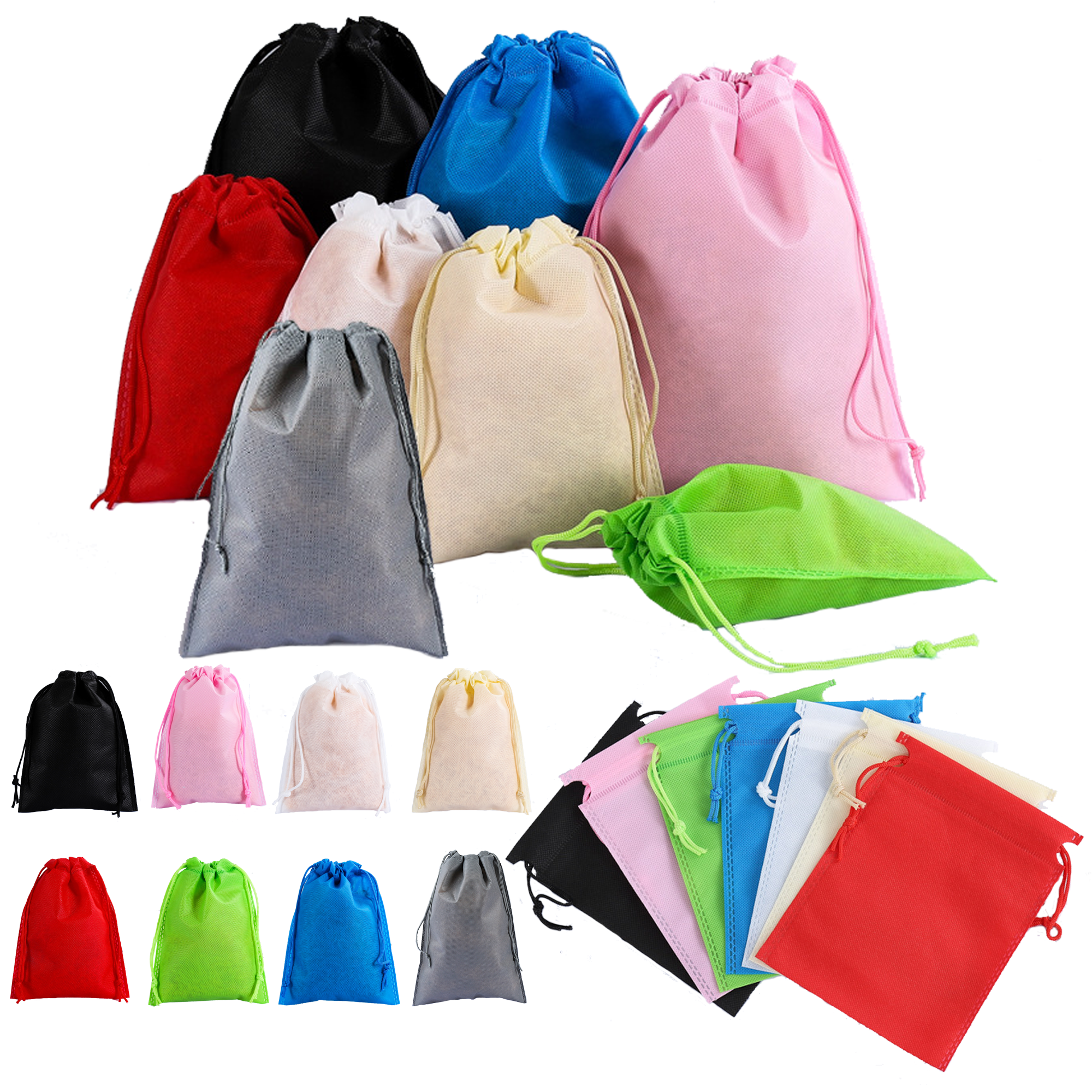 15.8"x19.7" Large Non-Woven Drawstring Bag String Backpack