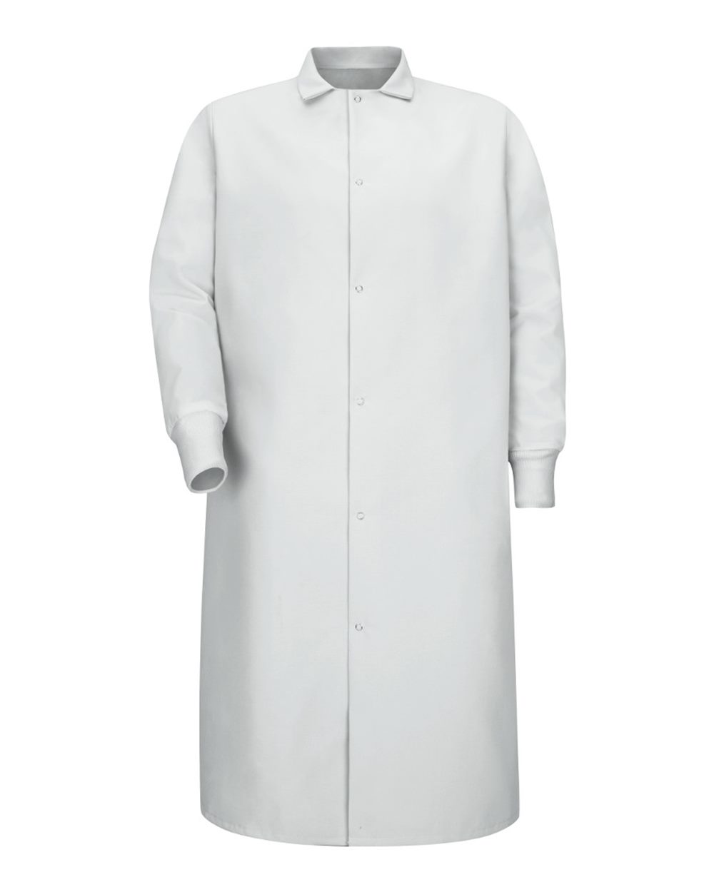 Unisex Gripper-Front Pocketless Butcher Coat With Knit Cuffs - KS60 10