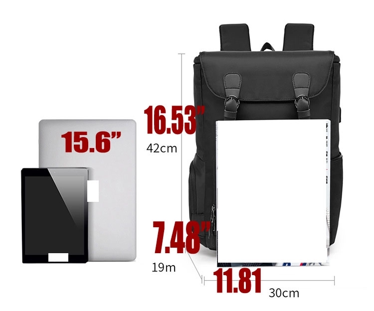 Custom Men's Sports Waterproof Laptop Bags with USB Port 23