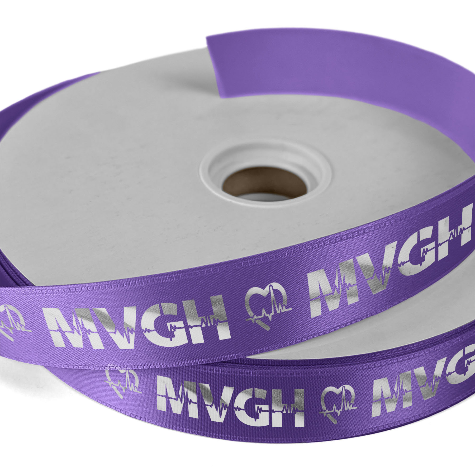 1" Badge Satin Ribbon - 100yd Roll - Foil Print 3
