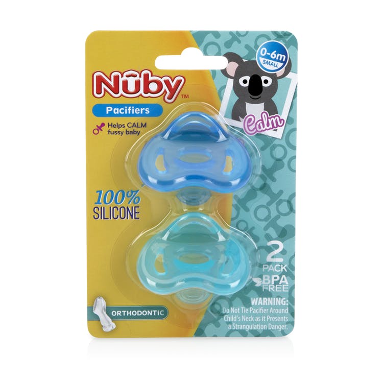 Nuby 100% Silicone Orthodontic Pacifiers - 2 Piece
