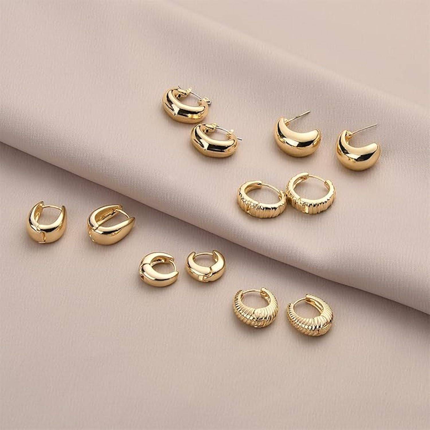 Stainless Steel Gold Hoop Women Earrings 8
