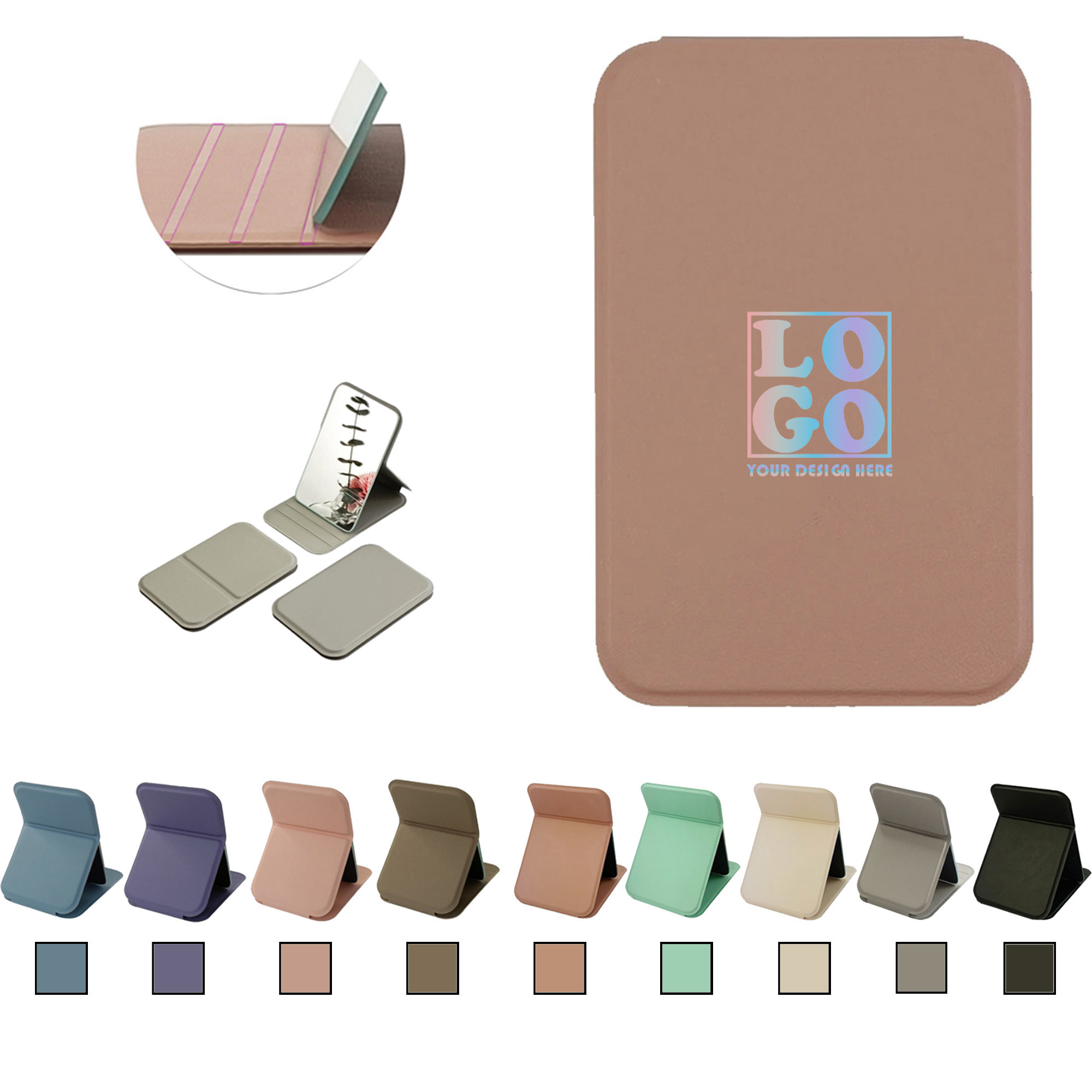 Custom Leather Cosmetic Mirror 2