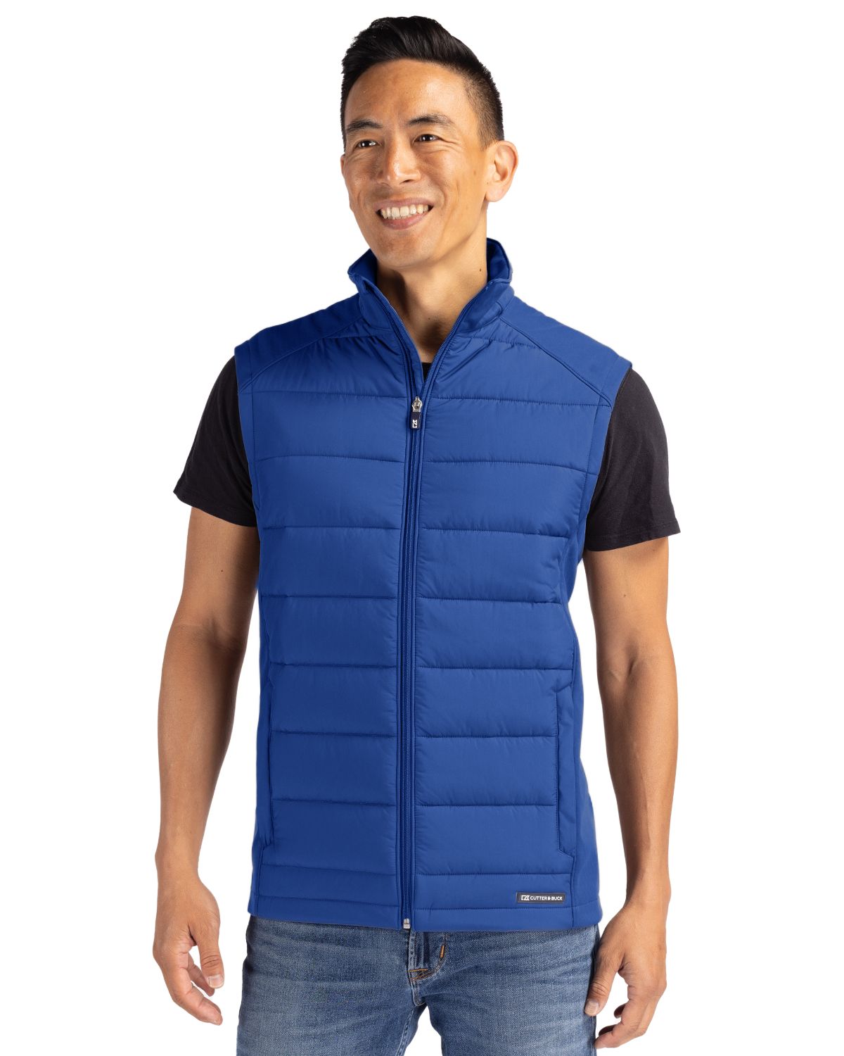 Cutter & Buck Evoke Recycled Honeycomb Fleece Mens Hybrid Full Zip Vest 28