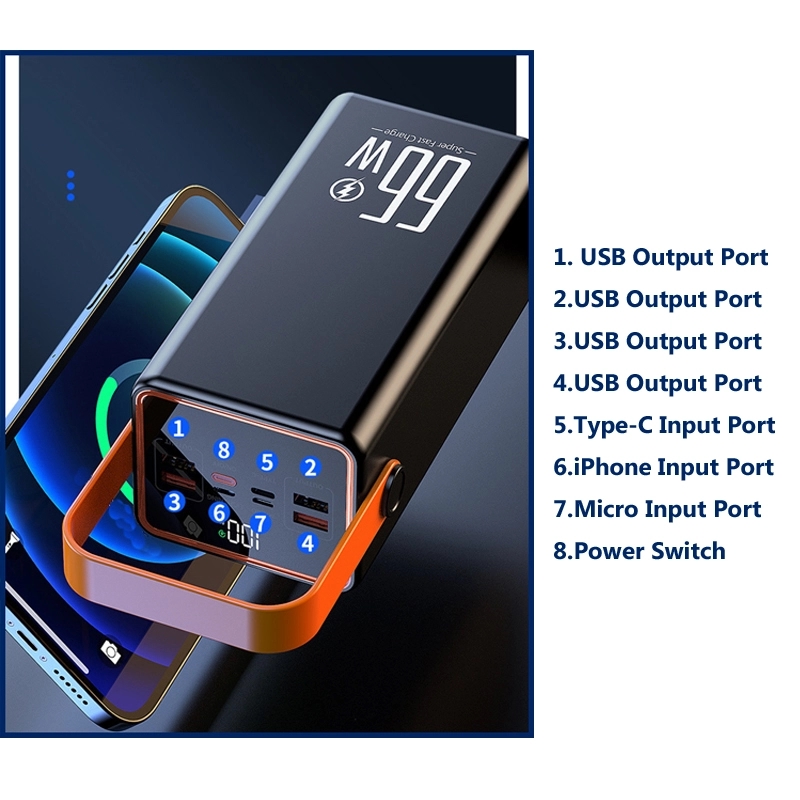 70000mAh 66W Super Fast Charging Camping Lamp Power Bank 1