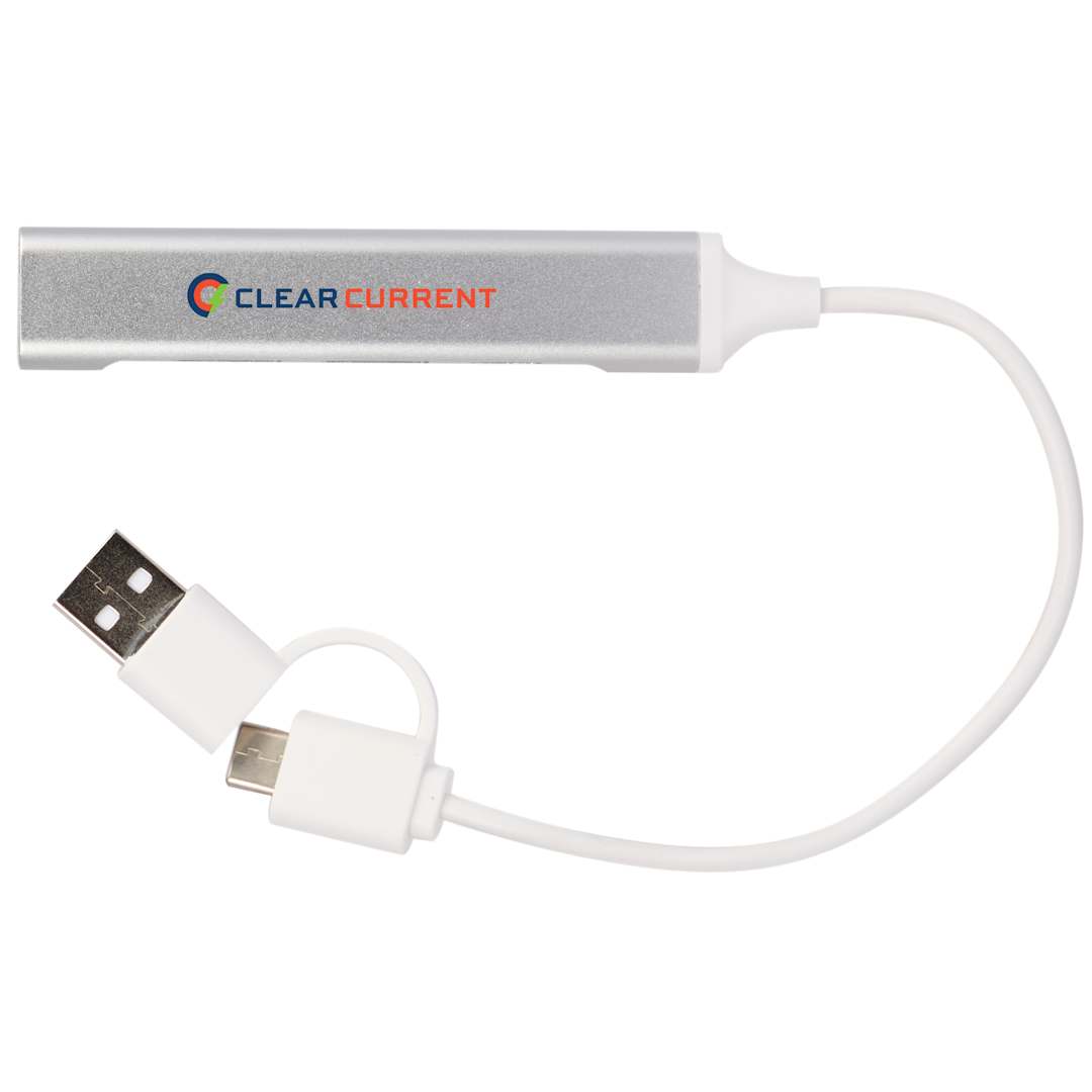 Aluminum 4-Port USB-A and C Hub 12