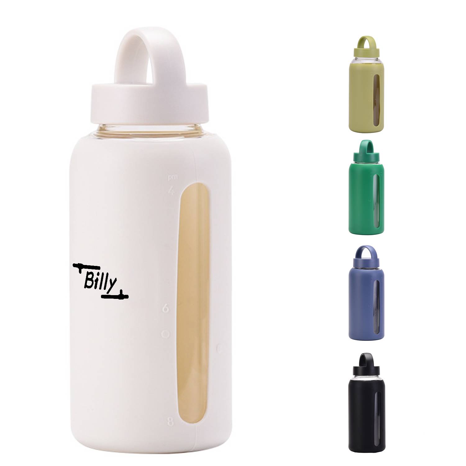 28Oz Glass Water Bottle w/ Protective Silicone Sleeve 2