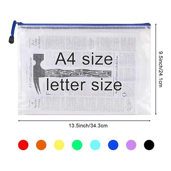 Plastic Mesh Zipper Pouch Document Bag 3
