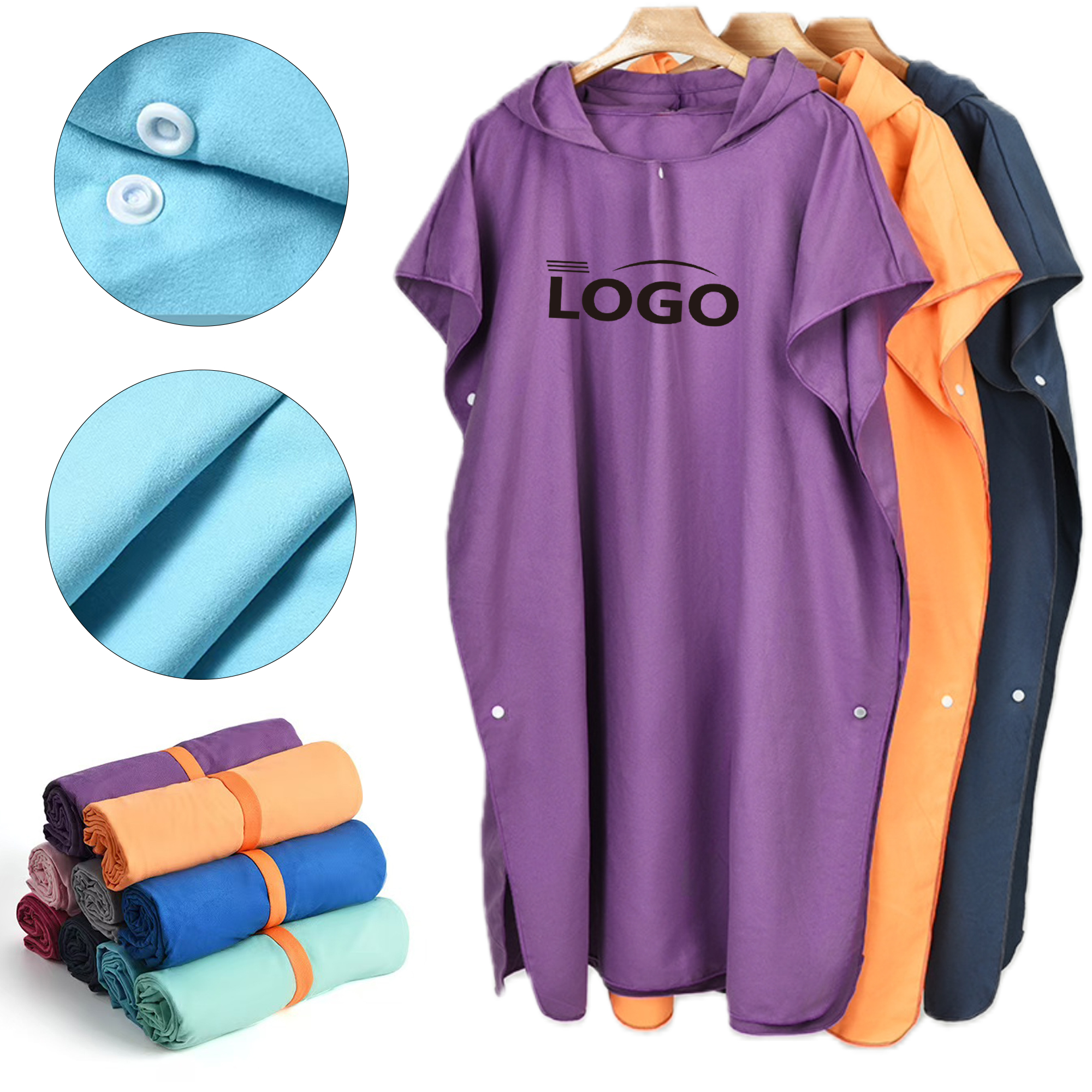 Quick Dry Surf Poncho Changing Towel Robe 2
