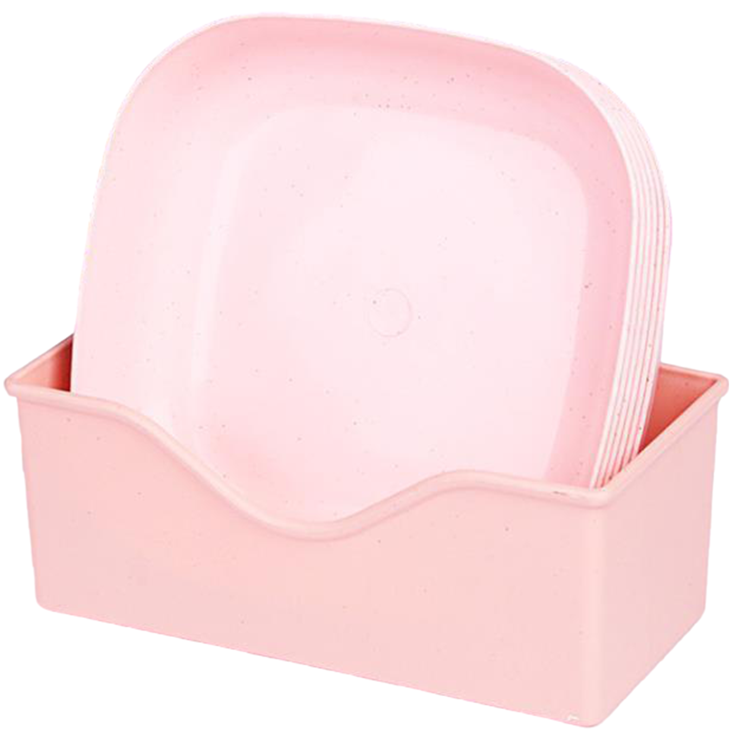 10 Pcs Stackable Plastic Dinner Plates w/ Base 9