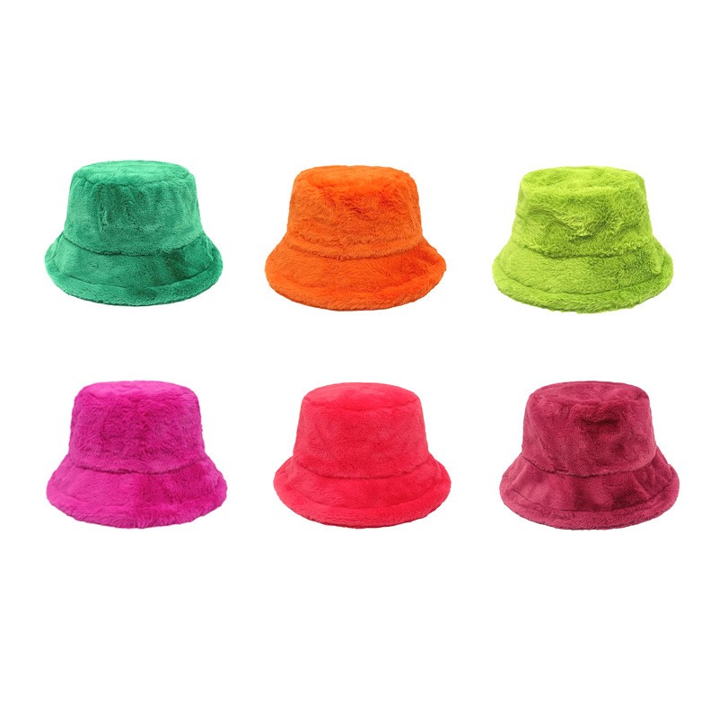Fuzzy Sherpa Bucket Hat Faux Fur Teddy Fleece Fisherman Cap 4