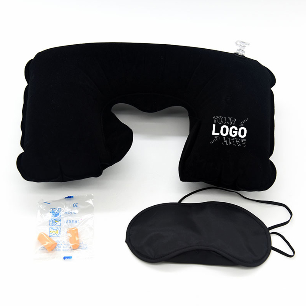 Travel Pillow Kit W/Ear Plugs & Eye Mask 2