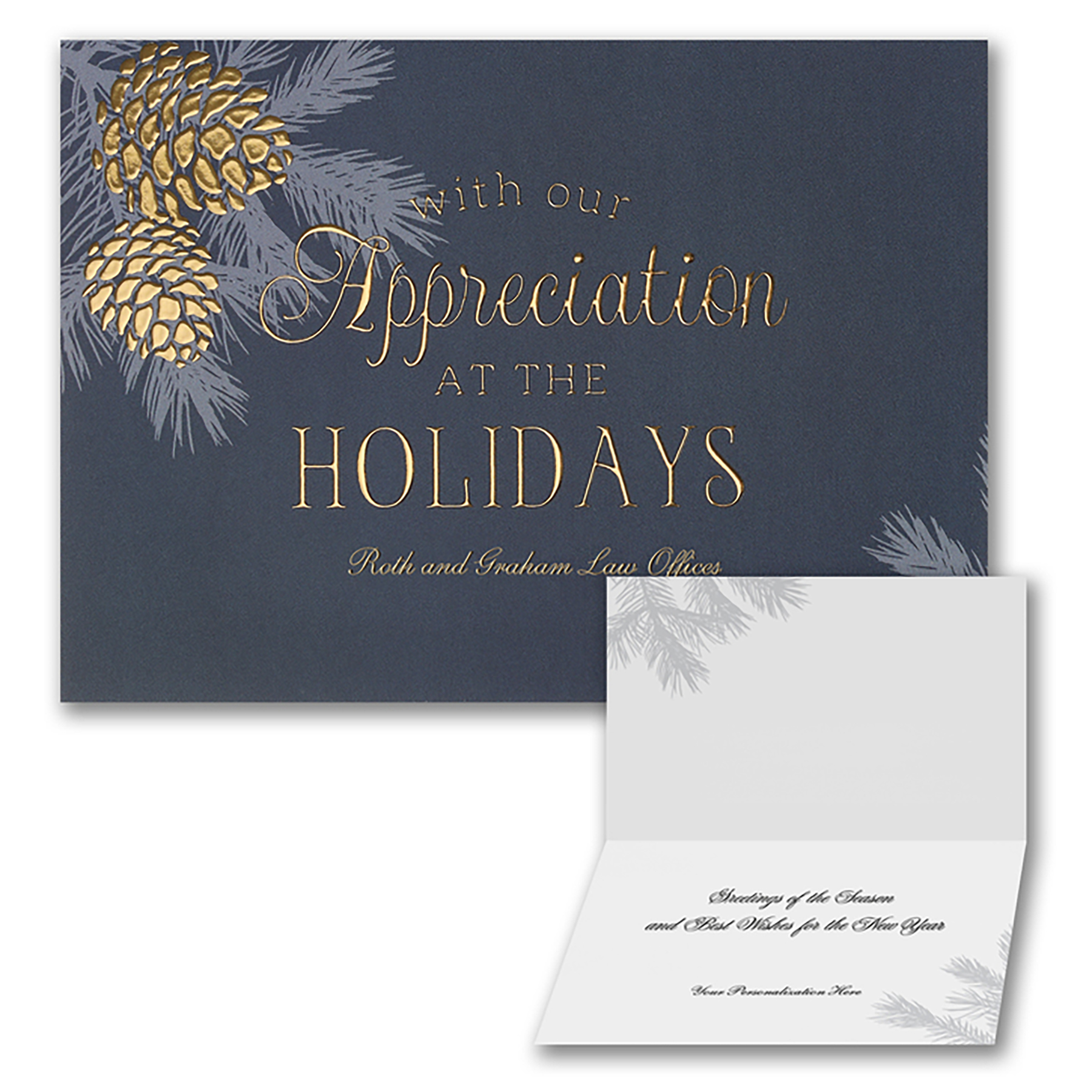 Pinecone Appreciation Folder Front Imprint Card 1