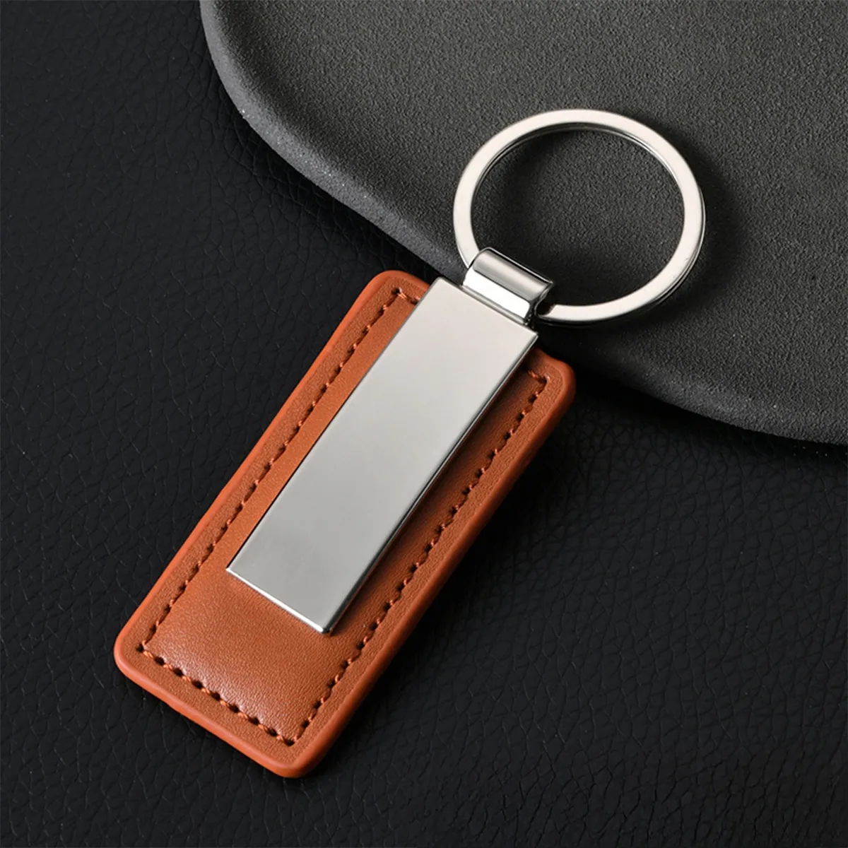 Leather Key Ring Chain Handmade Metal Custom Business 3