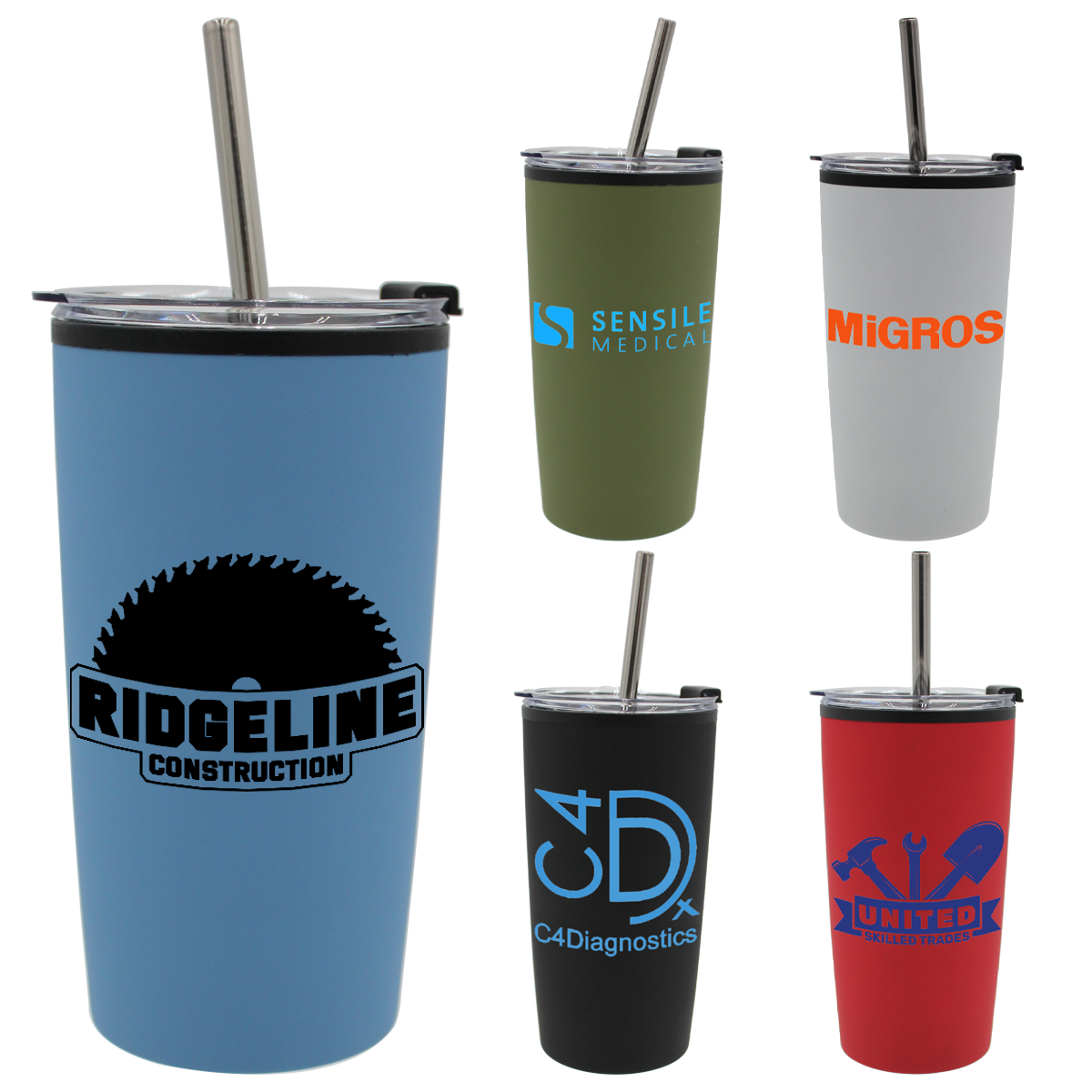 Halcyon 20 oz. Niagara Tumbler with Stainless Straw/Flip Top Lid 7