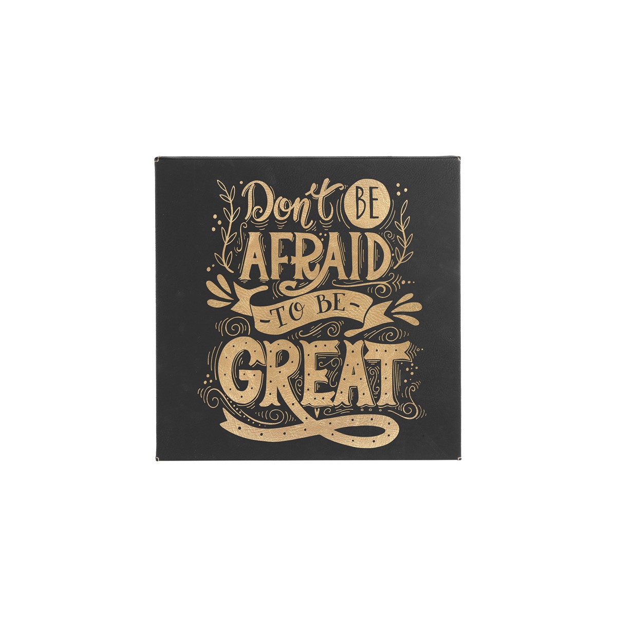 10" x 10" Black/Gold Leatherette Wall Decor