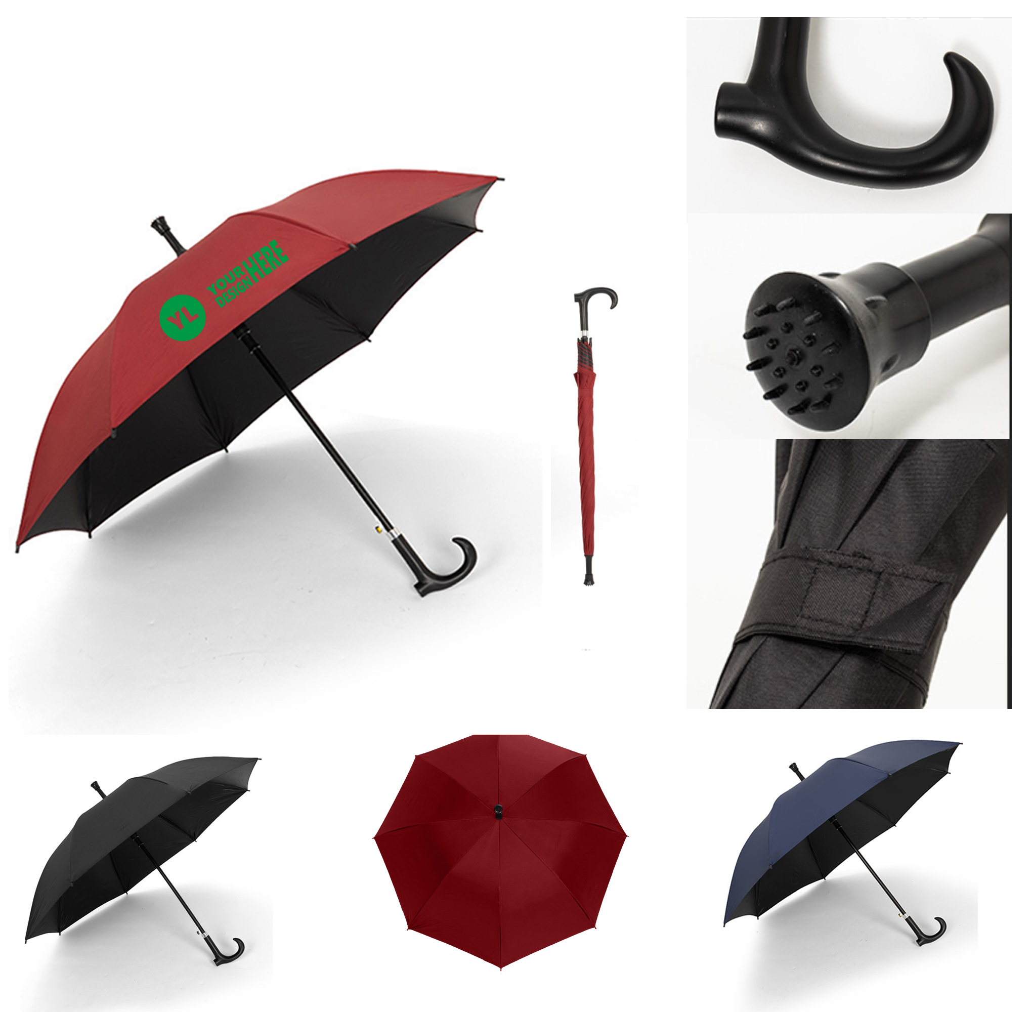Windproof & Waterproof Hiking Umbrella With Fiberglass Ribs 1