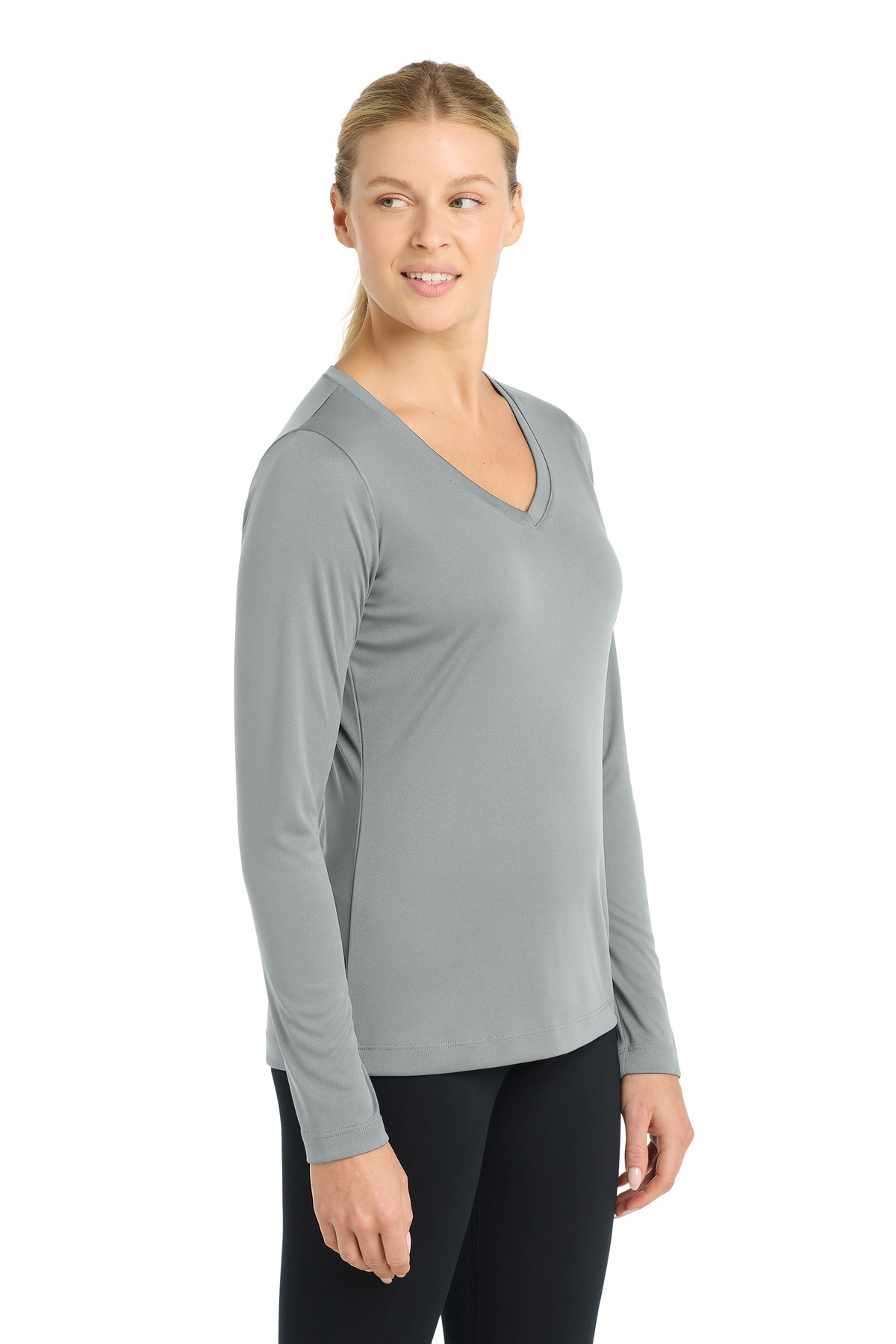 Sport-Tek Women's Long Sleeve PosiCharge Competitor V-Neck Tee. LST353LS 131