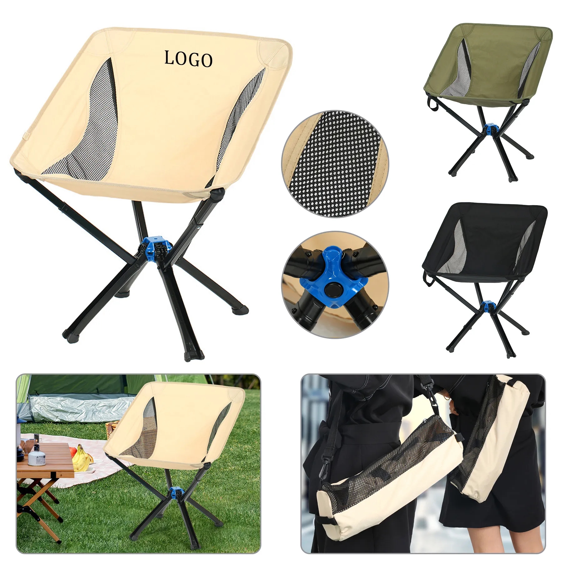 Portable Folding Picnic Director Chair Fishing Stool 2