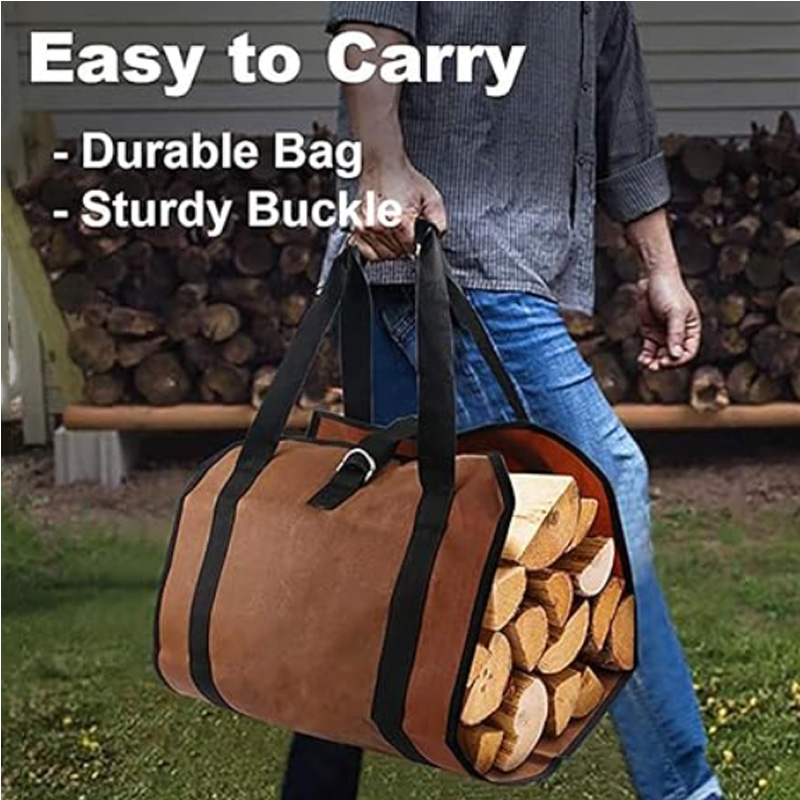 Firewood Log Carrier Tote Bag, custom tote bag with logo imprint 4