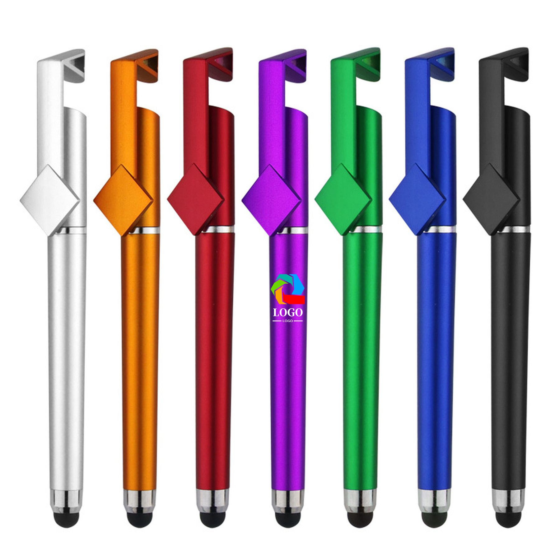 3 In 1 Phone Holder Qr Code Capacitive Stylus Ballpoint Pens