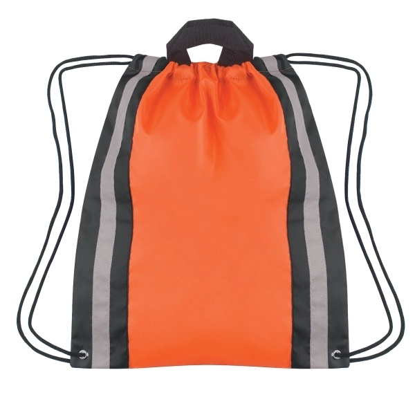 Large Non-Woven Reflective Drawstring Backpack - 20 " x 16 " 5