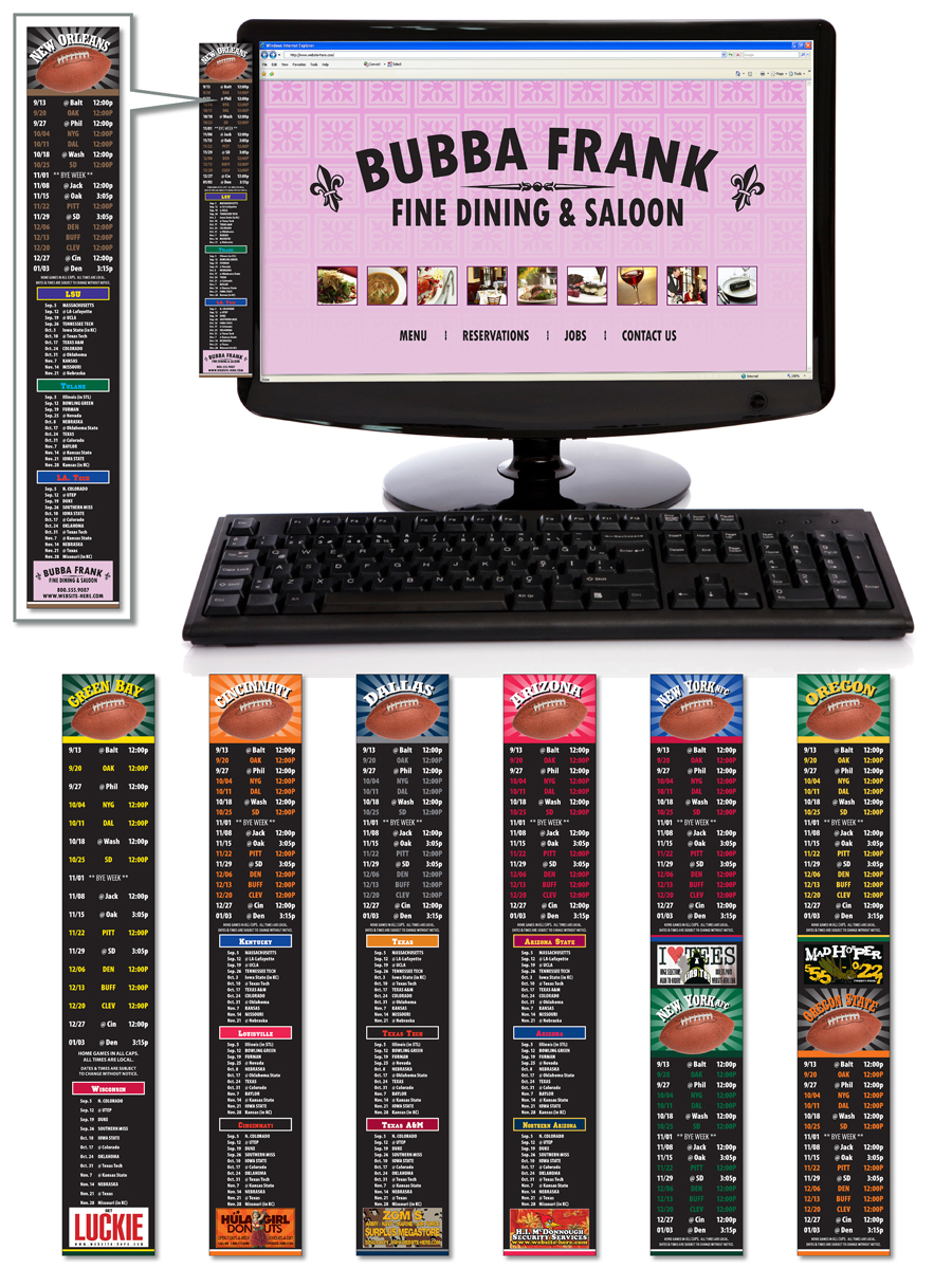 Adhesive Laminated Football Schedules - 11x1.75 (Square Corners) 2