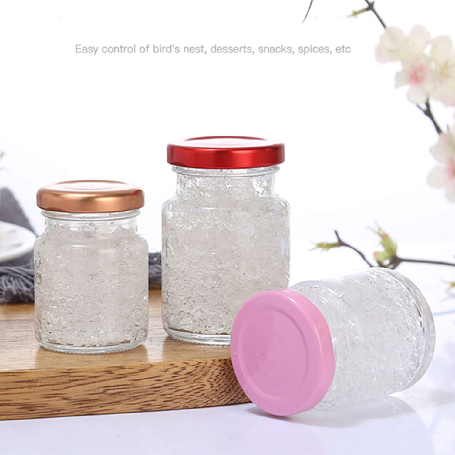 1.5/2.5/3.5oz Mini Clear Glass Storage Jar w/ Lid 4
