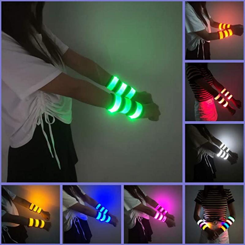 LED Armbands Glow Clapping Circle Light Up Slap Bracelets 6