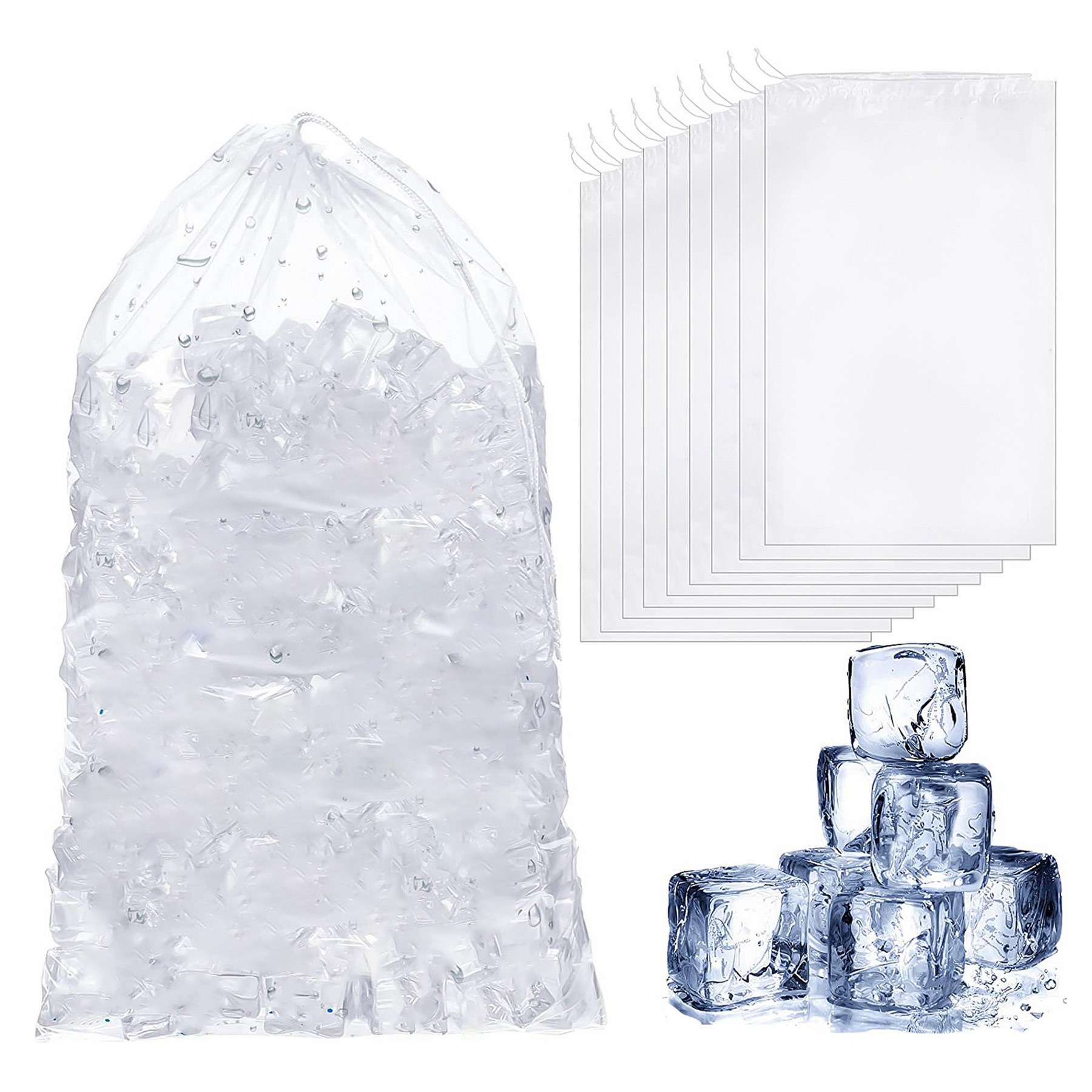 Custom Plastic Ice Bags With Drawstring 3