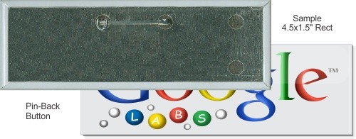 Pin-back 4 1/2 Inch X 1 1/2 Inch Rectangular Button 2