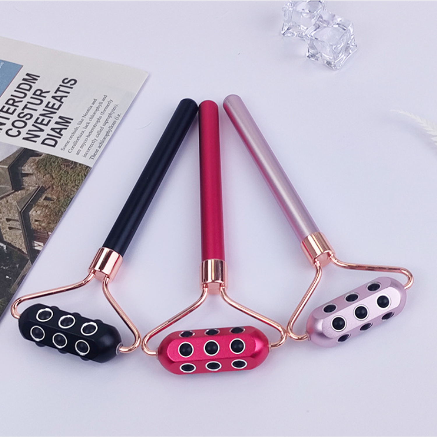 T Shape Roller Face Massager Bar 4